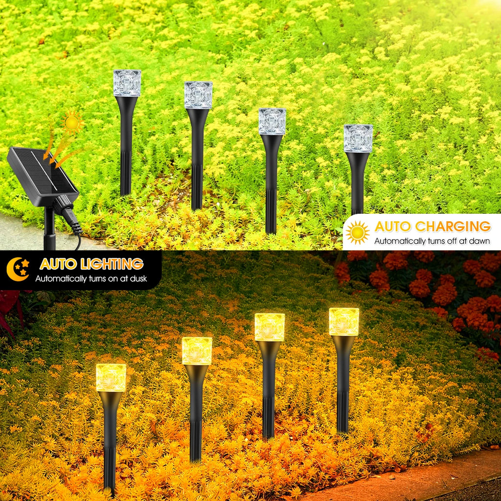20/30 Pack Solar Waterproof LED Outdoor Lights Dusk to Dawn for Walkway Patio Yard