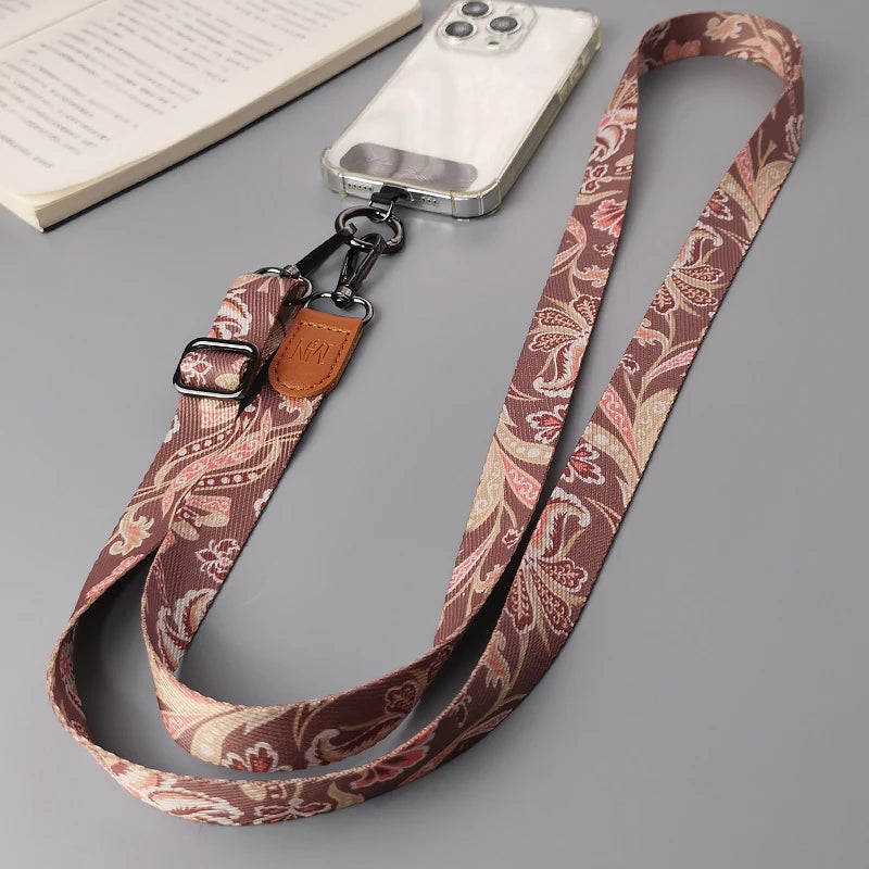 CowLost | uncategorized-adjustable-retro-pattern-crossbody-cell-phone-lanyard-with-card-gasket |1