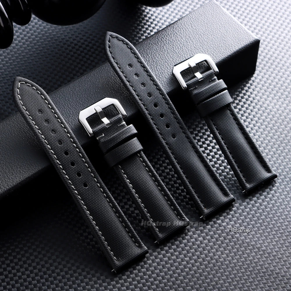 CowLost | product_id-nylon-sailcloth-quick-release-watch-band-for-omega-seiko-20mm-22mm-23mm-black-unisex-strap |3