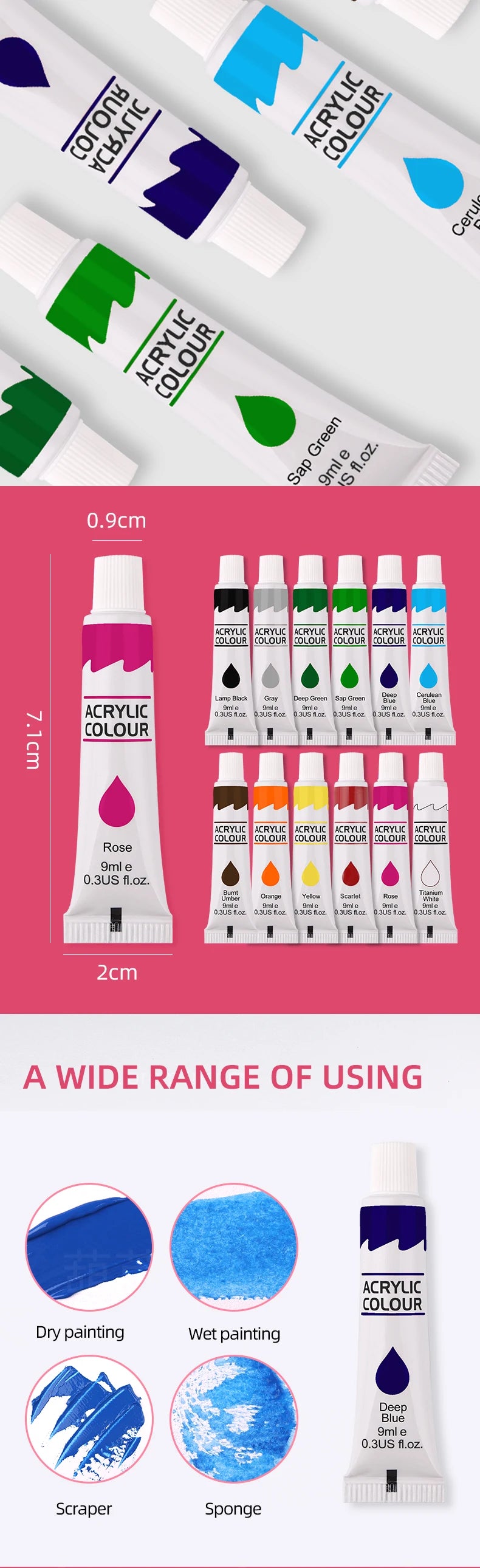 CowLost | 9ml-acrylic-pigment-for-student-art-graffiti-painting-diy-pigment |13