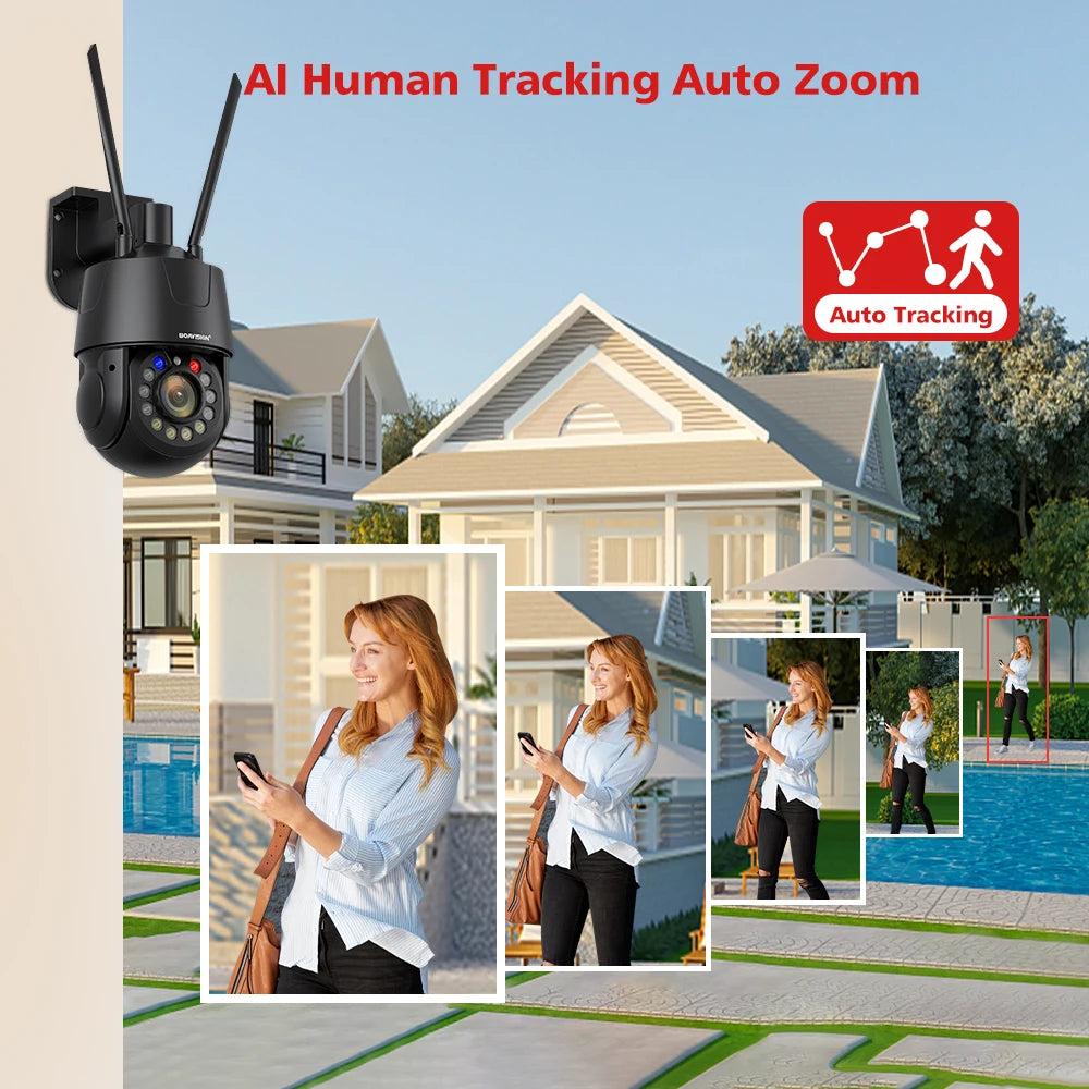 CowLost | outdoor-surveillance-camera-wifi-4g-poe-8mp-5mp-30x-optical-zoom-ai-auto-tracking-150m-ir-distance-metal-ptz-security-camera |2