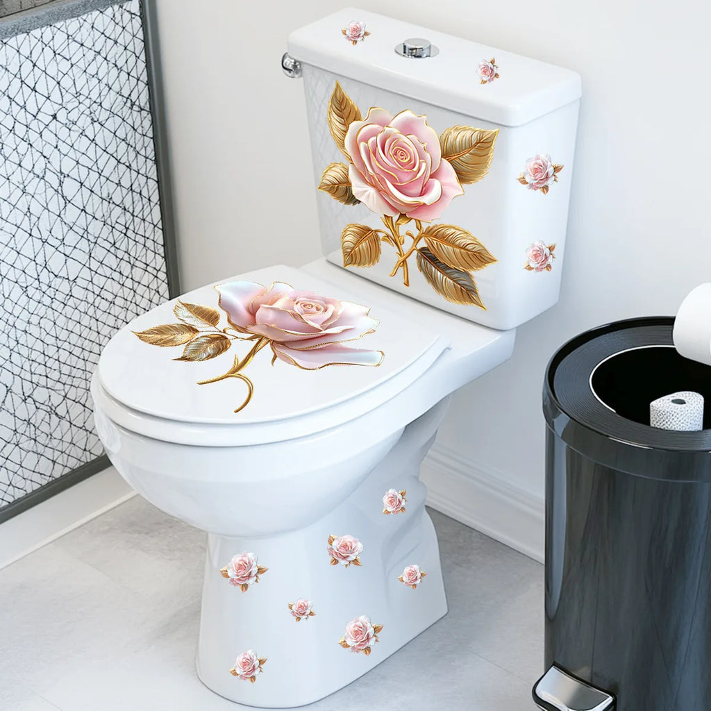 CowLost | gold-diamond-flower-bathroom-toilet-self-adhesive-sticker |11