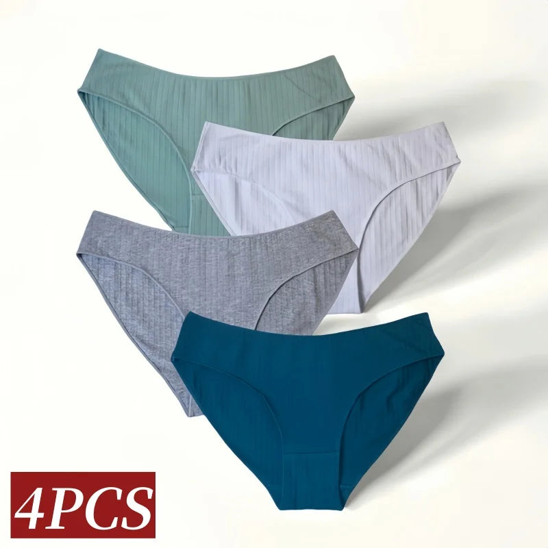 CowLost | product_id-4pcs-womens-low-rise-cotton-briefs-panties-m-xl |2