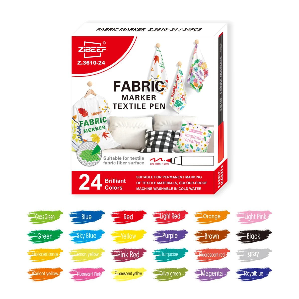 CowLost | markers-product_id-12-24-color-permanent-fine-tip-fabric-markers-for-clothes-bags-textile-canvas |18