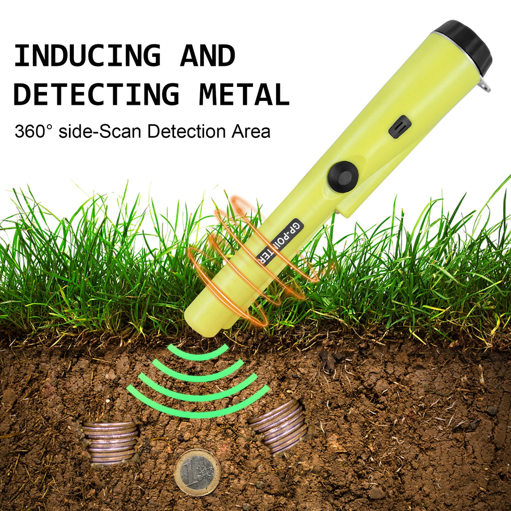 Handheld Waterproof Metal Detector 360° High Sensitivity GP-Pointer Scanner for Gold Silver Coins
