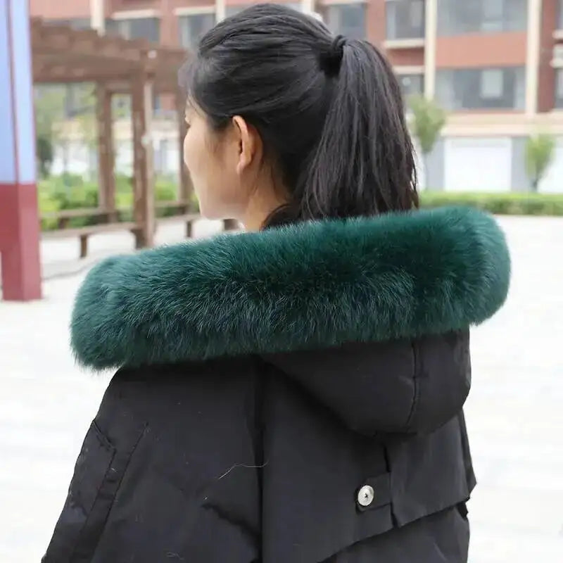 CowLost | fox-fur-collar-for-women-luxury-warm-winter-coat-trim-scarf |19