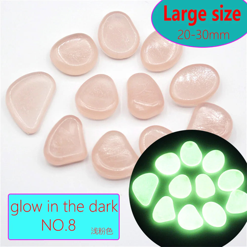 50Pcs Large Glow in the Dark Garden Pebbles for Patio, Lawn, Fish Tank, and Home Decoration