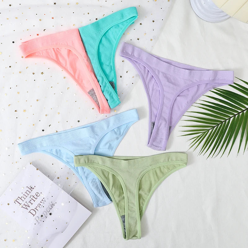 CowLost | product_id-3pcs-womens-brazilian-low-rise-ribbed-stretch-g-string-panties-m-xl-soft-comfort |8