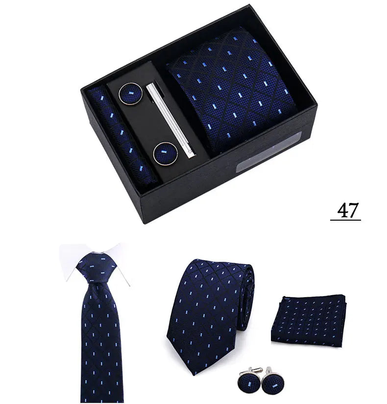 CowLost | tie-men-with-box-top-quality-business-ties-hanky-cufflink-set |28