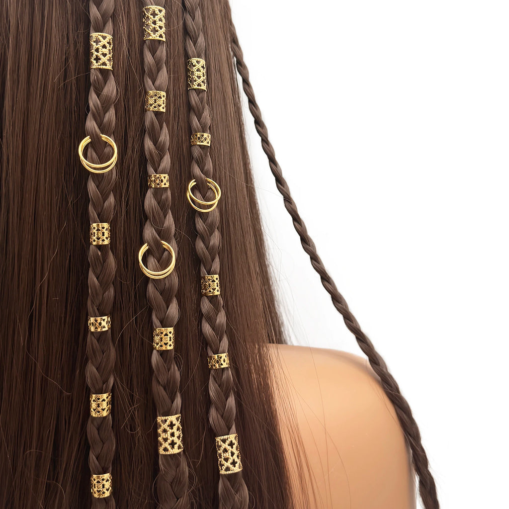 CowLost | 40pcs-metal-dreadlock-beads-hair-cuffs-rings-multi-style-braids-accessories |1
