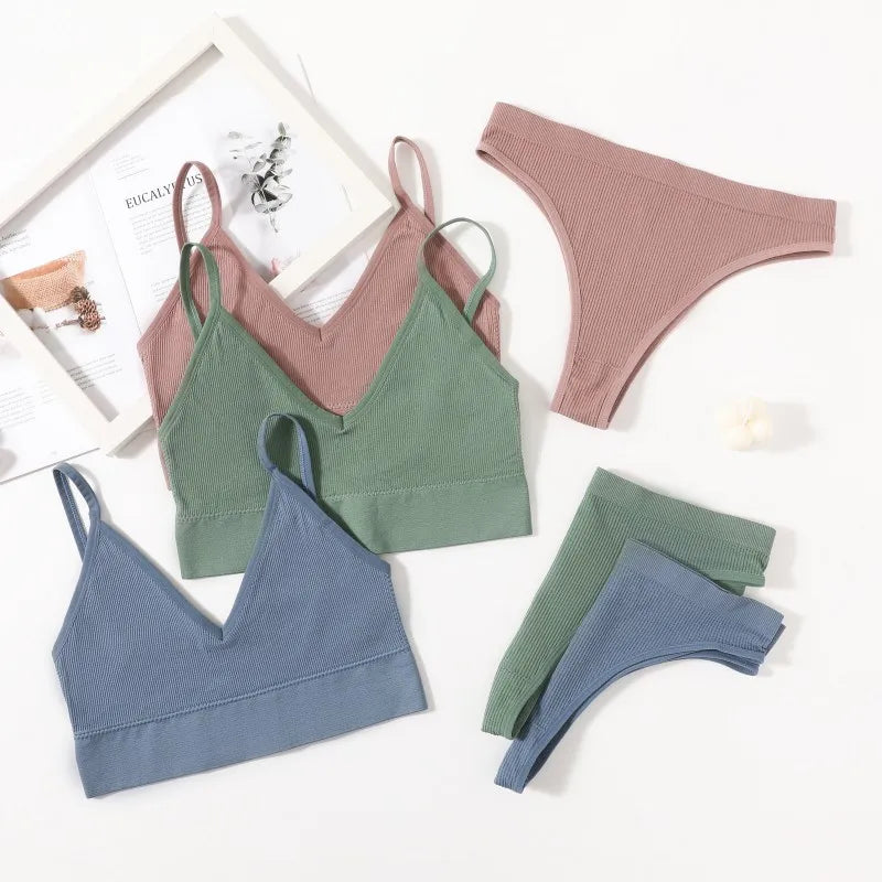 CowLost | product_id-women-seamless-wire-free-bra-high-leg-thong-set-with-u-back |2