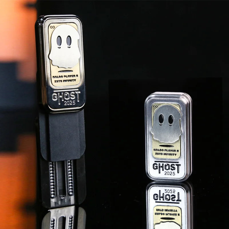 CowLost | ghost-edc-fidget-slider-stainless-steel-three-layer-mechanical-pressure-reducing-toy-adhd-anxiety-relief-fidget-toy-adults-gifts |3