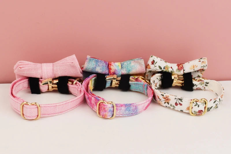 CowLost | cat-furniture-adjustable-cat-collar-with-bowknot-and-safety-release |9