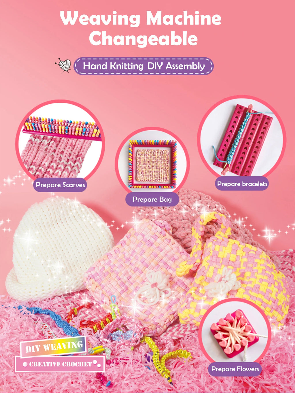 CowLost | product_id-diy-weaving-kit-for-kids-ages-6-arts-crafts-scarves-hats-and-bags |7