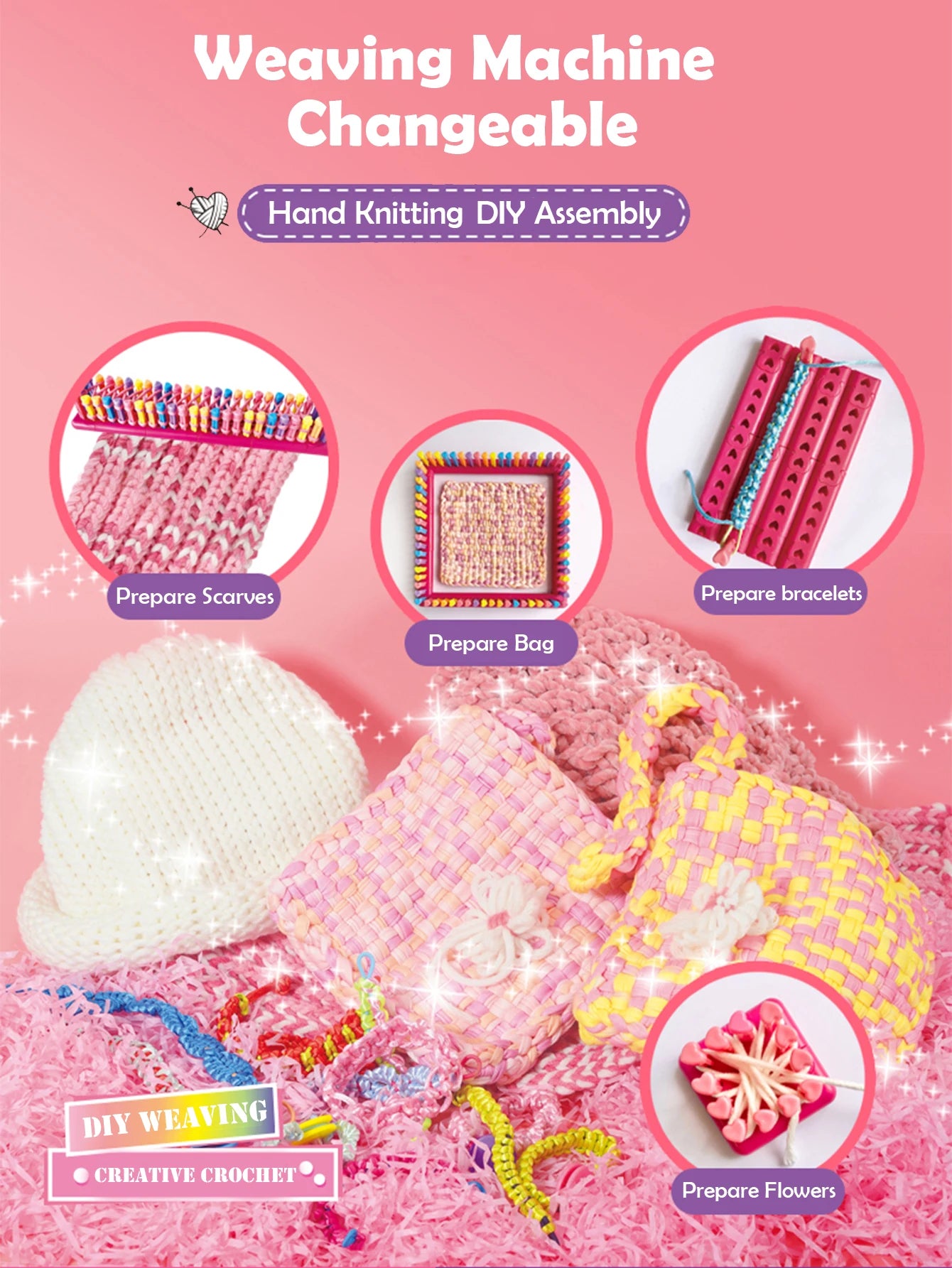 CowLost | product_id-diy-weaving-kit-for-kids-ages-6-arts-crafts-scarves-hats-and-bags |7