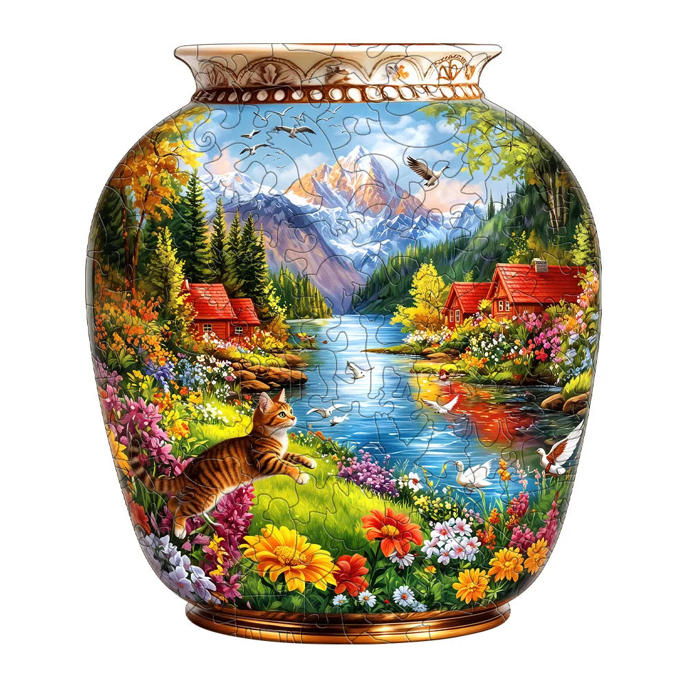 CowLost | product_id-premium-wooden-jigsaw-puzzle-vase-mountain-river-cat-landscape-irregular-animal-pieces-5a-difficulty |6