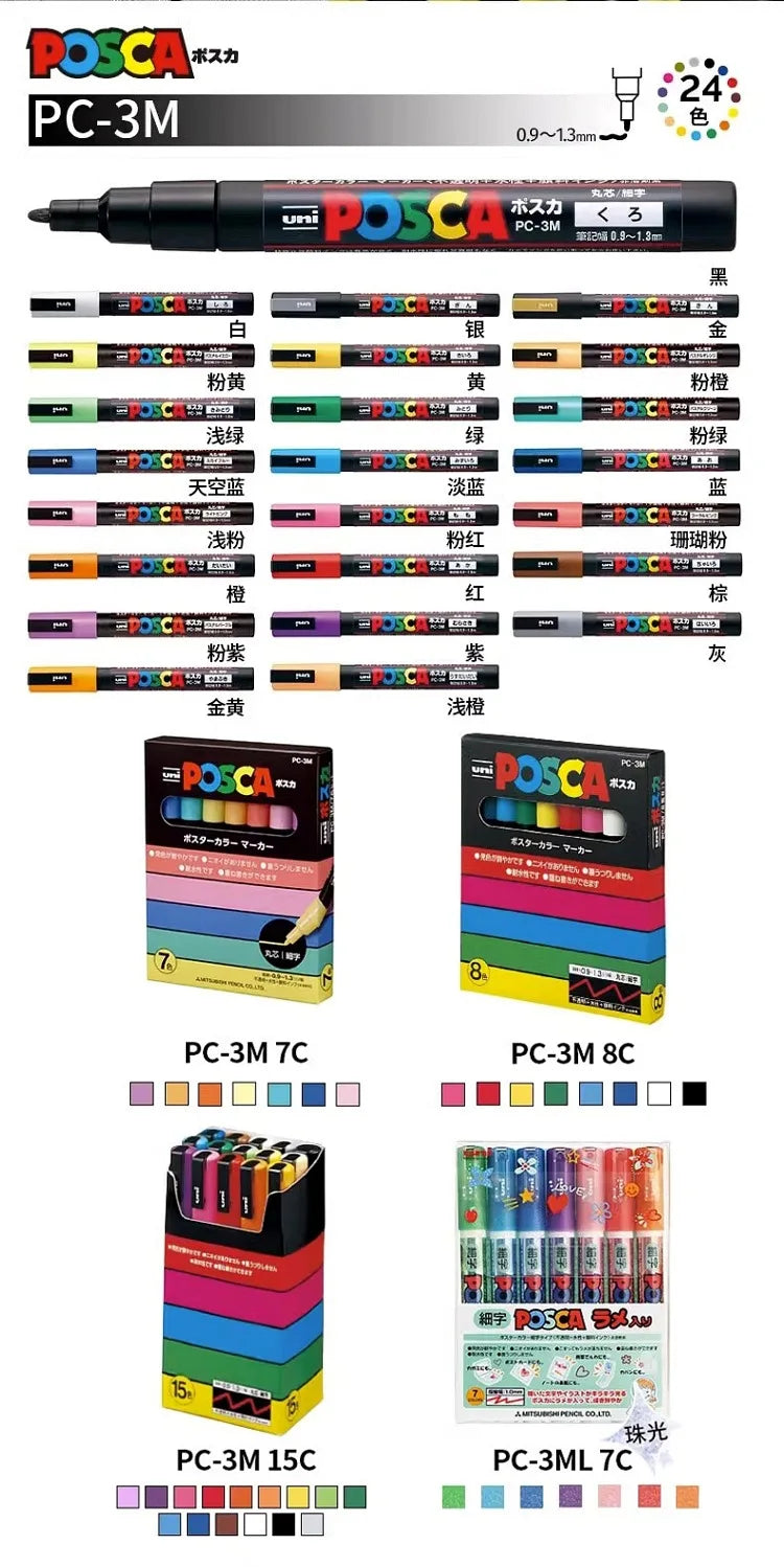 CowLost | product_id-posca-8-color-art-marker-set-non-toxic-graffiti-drawing-pens |8
