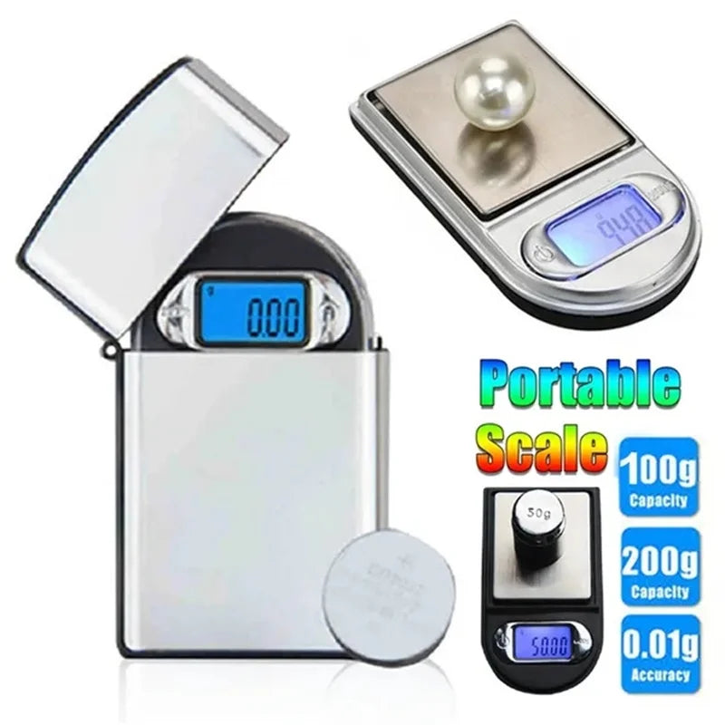 CowLost | mini-pocket-lighter-scale-50g-100g-200g-precision-digital-scales-for-for-jewelry-diamond-reloading-kitchen-0-01g-weight |1