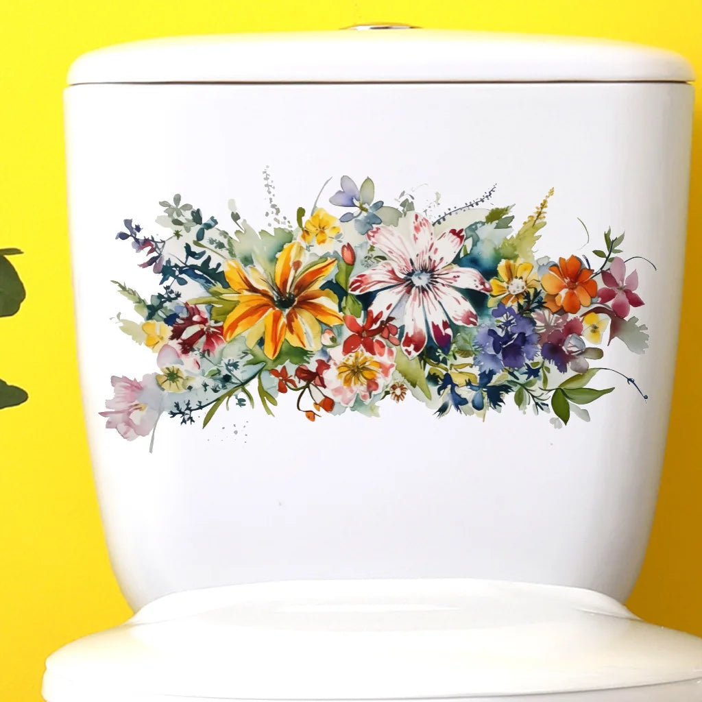CowLost | toilet-stickers-flower-stickers-bathroom-self-adhesive-painting |8