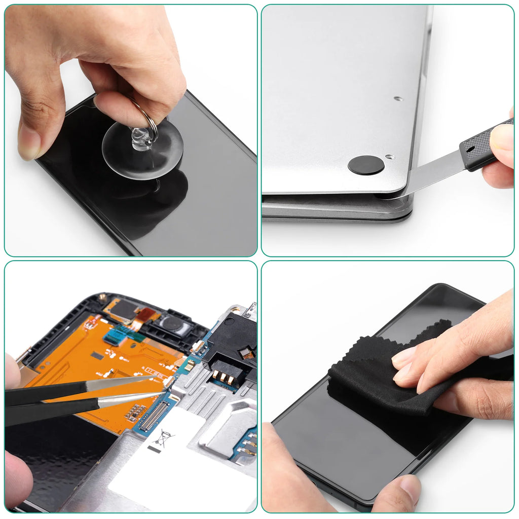 12-in-1 Magnetic Screwdriver Set with Suction Cup and Pry Tools for iPhone, MacBook, Laptop Repair