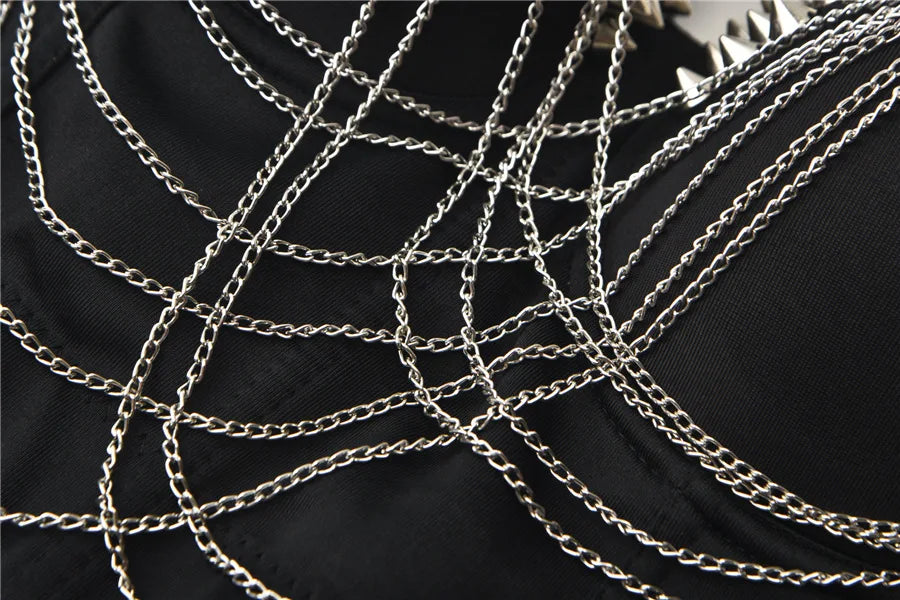 CowLost | activewear-pants-gold-rivets-chains-sexy-push-up-bra-bralette-crop-top-punk-gothic |15