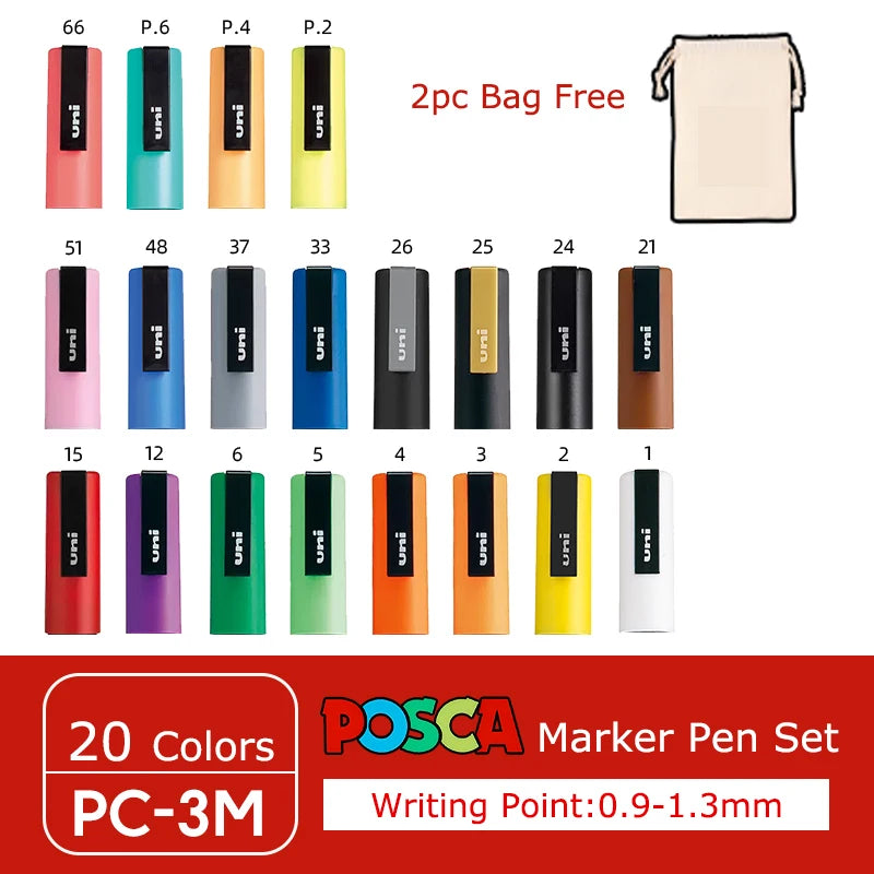 CowLost | product_id-uni-posca-paint-marker-pens-set-pc-1m-pc-3m-pc-5m-pc-8k-pc-17k-16-colors-art-markers-for-graffiti-drawing |43