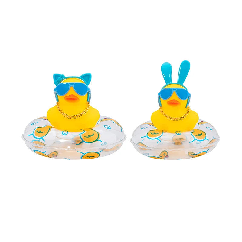 CowLost | 2-set-car-duck-mini-car-dashboard-yellow-rubber-duckies-toy-jeep-duck-party-favor-car-decoration-table-ornament-car-accessory |11