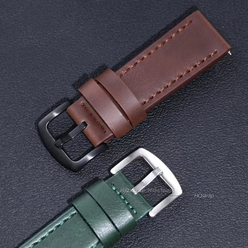HQstrap Quick Release Vintage Genuine Leather Watch Band 18-24mm Unisex Sport Strap