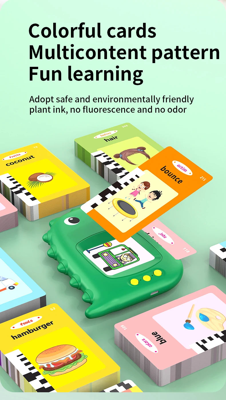 Early Education Talking Flash Card Machine with English Audio Book for Kids Birthday Gift Toy