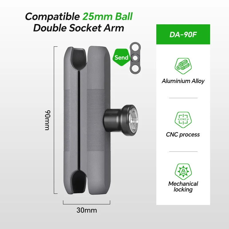 CowLost | product_id-fanaue-double-bass-socket-arm-support-motorcycle-phone-fishfinder-cradle-holder-1-inch-ball-for-ram-mount |24