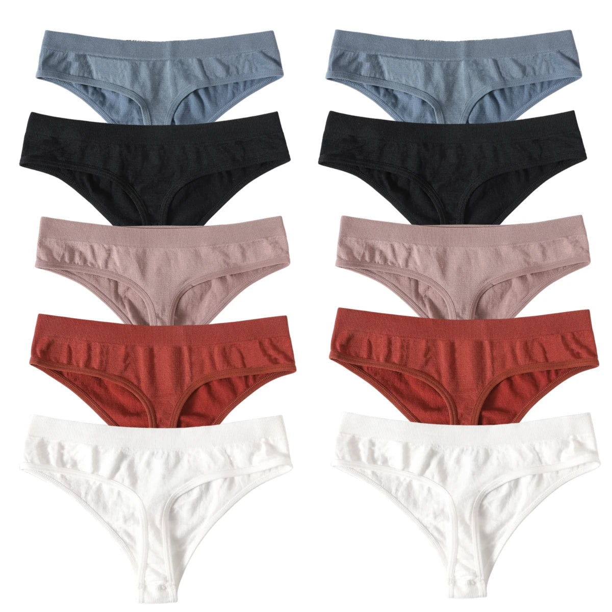 CowLost | product_id-10pcs-womens-seamless-low-waist-g-string-thong-panties-m-xl-sexy-underwear |15