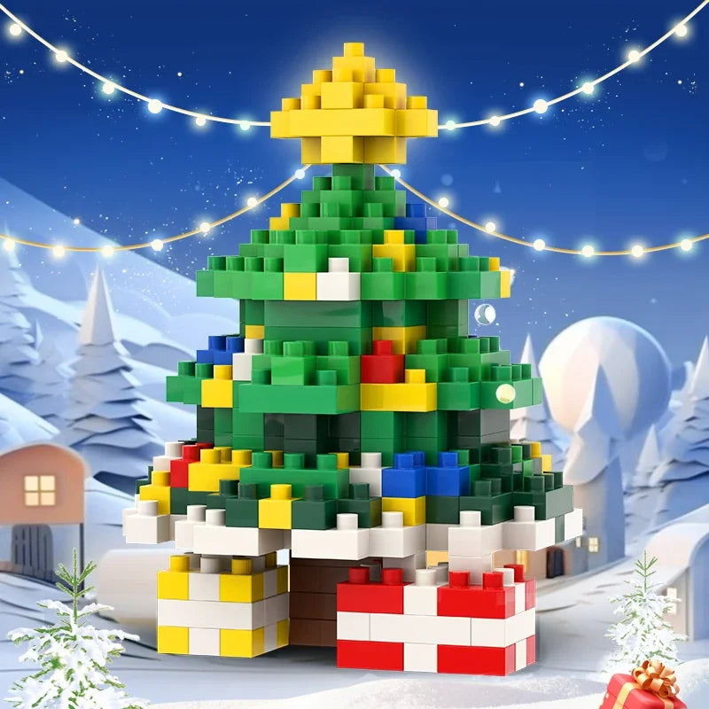 Christmas Building Block Set Santa Claus Reindeer Puzzle Toy for Kids