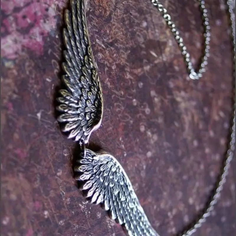 Vintage Angel Wing Feather Pendant Choker Necklace for Women Wedding Tribal Jewelry