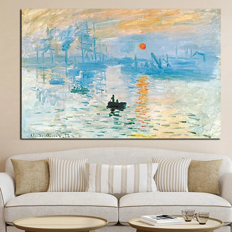 CowLost | claude-monet-impression-sunrise-famous-landscape-oil-painting-on-canvas |1
