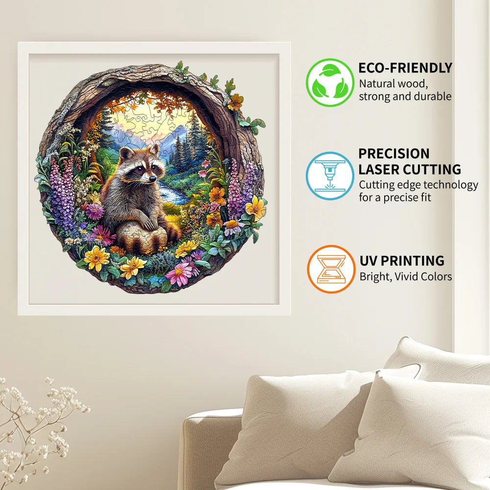 CowLost | product_id-eco-friendly-wooden-raccoon-forest-animals-jigsaw-puzzle-for-adults-unique-shapes-4-6-hour-assembly |3