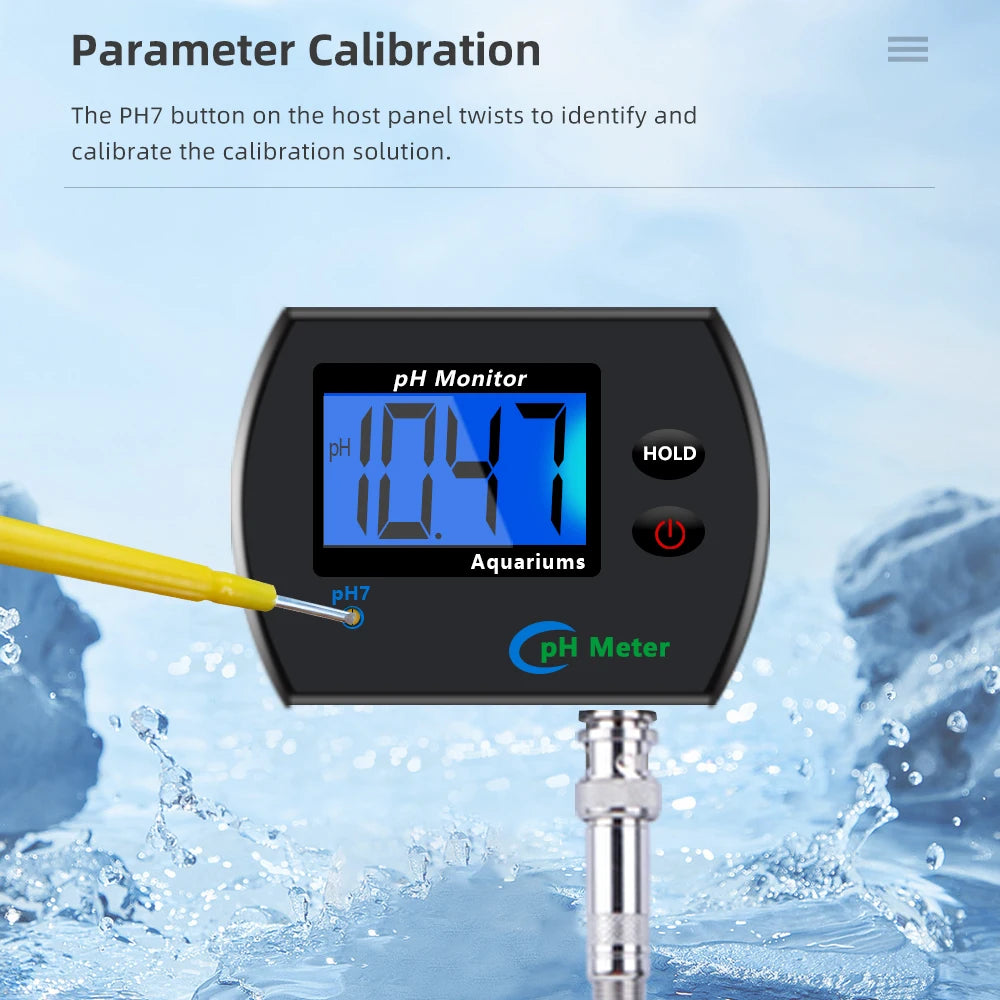 Digital PH Meter Aquarium Water Quality Tester Accurate Multi-Parameter EU Plug