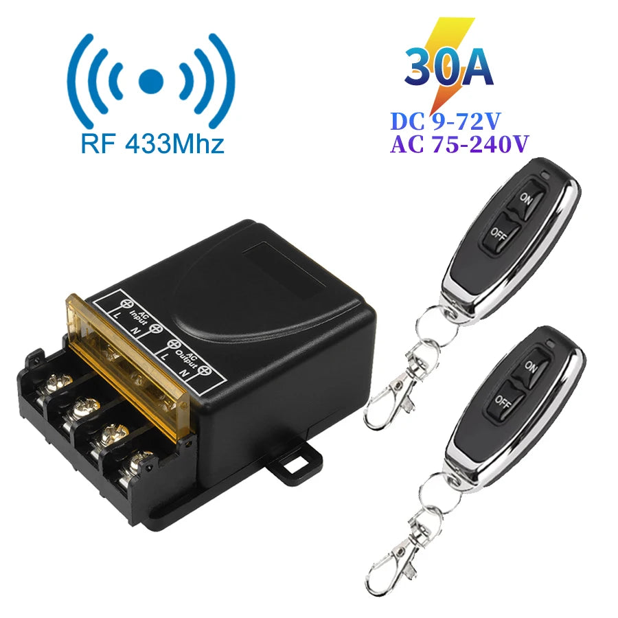 CowLost | product_id-433mhz-rf-wireless-remote-control-smart-switch-30a-relay-ac-75-220v-dc-9-72v-for-water-pump-motor-led |1