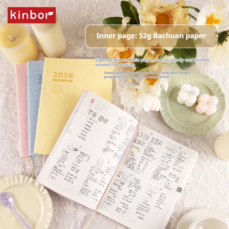 CowLost | kinbor-full-series-2026-a5-planner-daily-book-a6-annual-52g-tomoe-river-paper-journals-notepads-pure-colors-timeline-eight-grid-1 |39