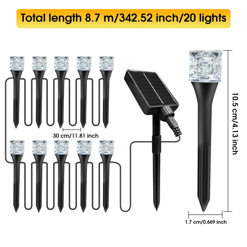 20/30 Pack Solar Waterproof LED Outdoor Lights Dusk to Dawn for Walkway Patio Yard