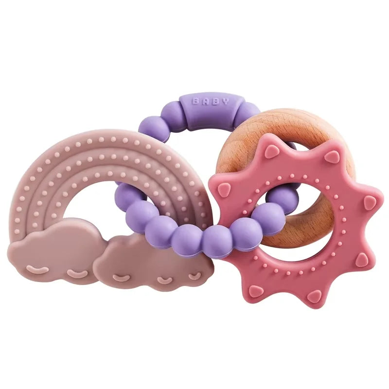 1pc Silicone Teether, Food Grade Baby 0-12 Toys