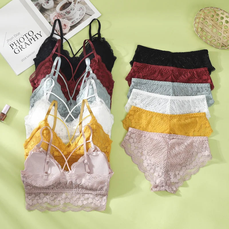 CowLost | product_id-women-s-lace-embroidered-push-up-bra-and-panties-set-solid-color-lingerie |4