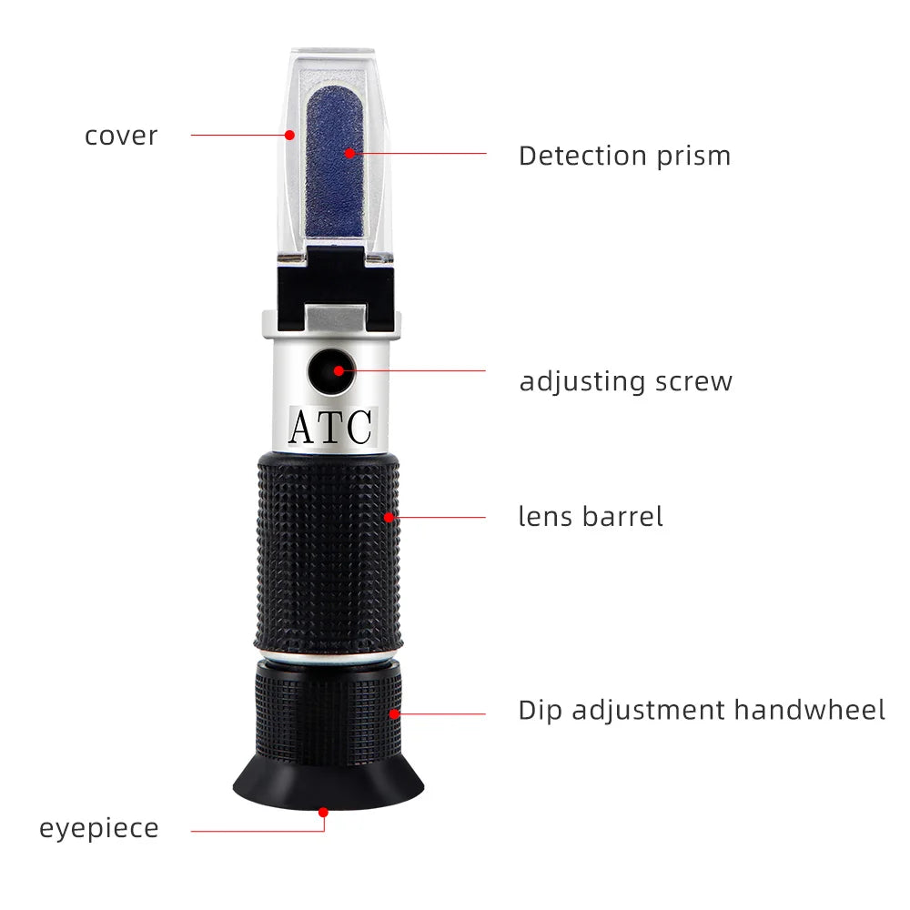 Handheld 0-80% Alcohol Refractometer ATC for Liquor and Spirits Concentration Testing