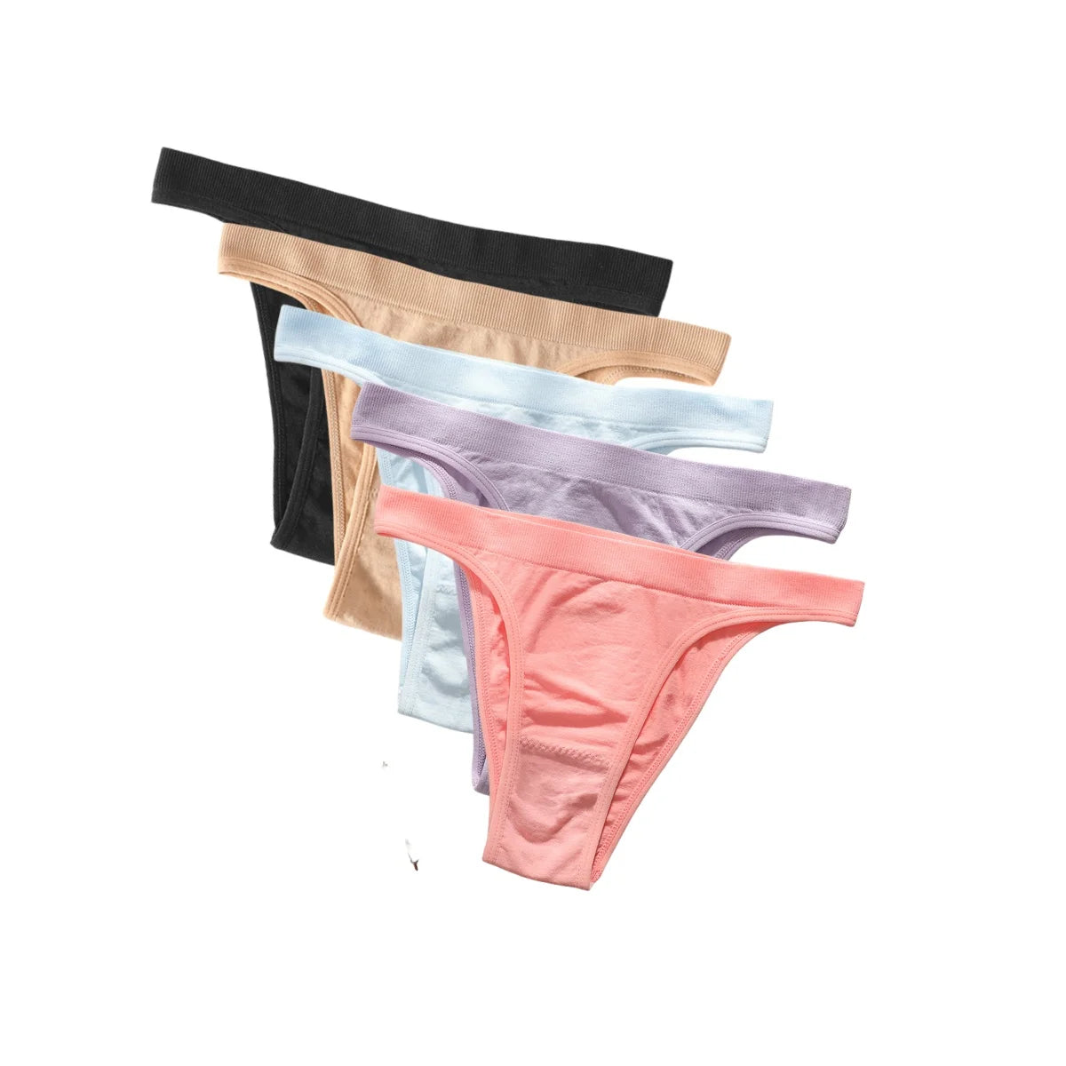 CowLost | product_id-5pcs-women-seamless-brazilian-high-leg-solid-color-panties |26
