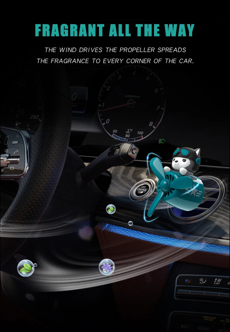 CowLost | product_id-pilot-husky-dog-car-air-freshener-propeller-plane-vent-clip-ocean-scent-aroma-diffuser |11