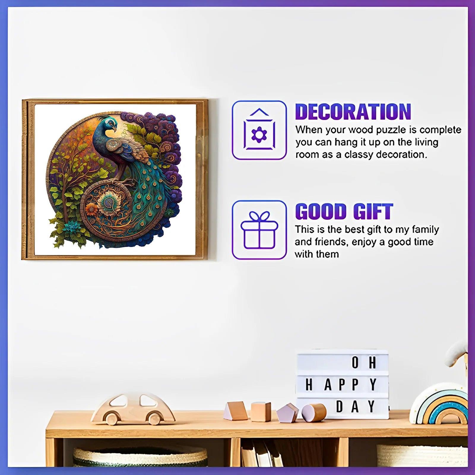 CowLost | product_id-round-peacock-wooden-animal-jigsaw-puzzle-gift-for-adults |3