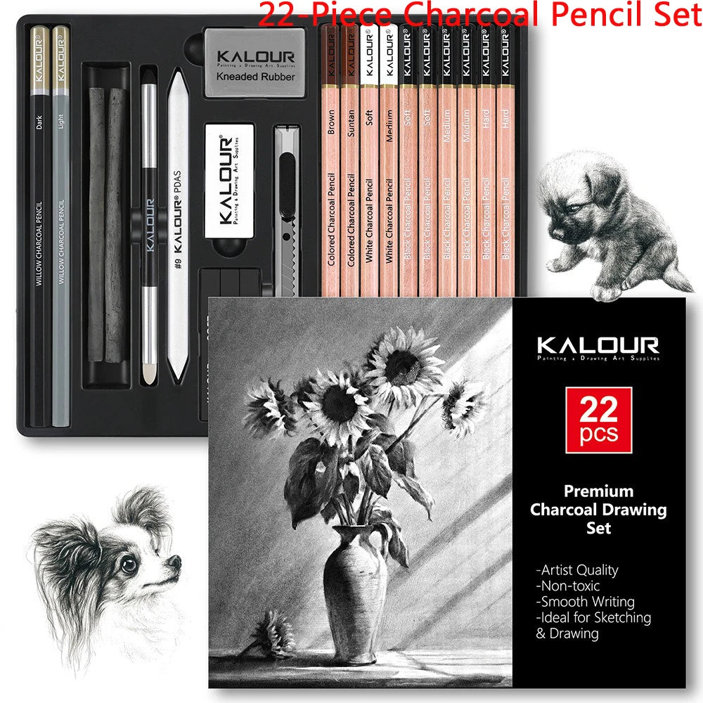 CowLost | product_id-kalour-22-25-36-39-piece-sketch-pencil-set-for-shading-portrait-drawing-smooth-graphite-pencils-for-students-professionals |36