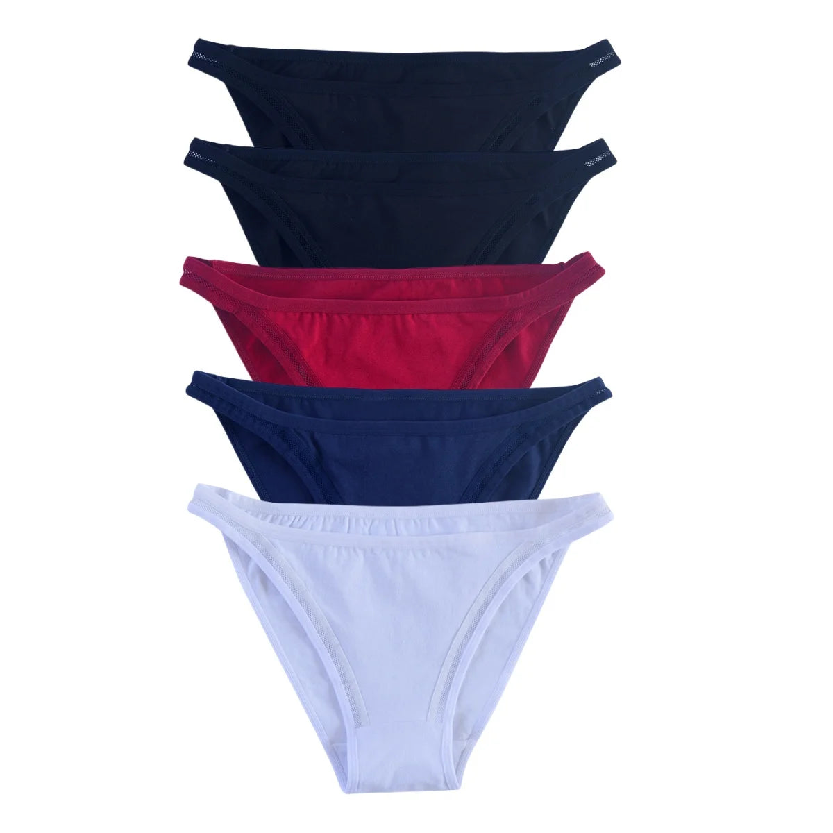 CowLost | product_id-5pcs-women-s-cotton-low-rise-breathable-solid-color-briefs-m-xl |16