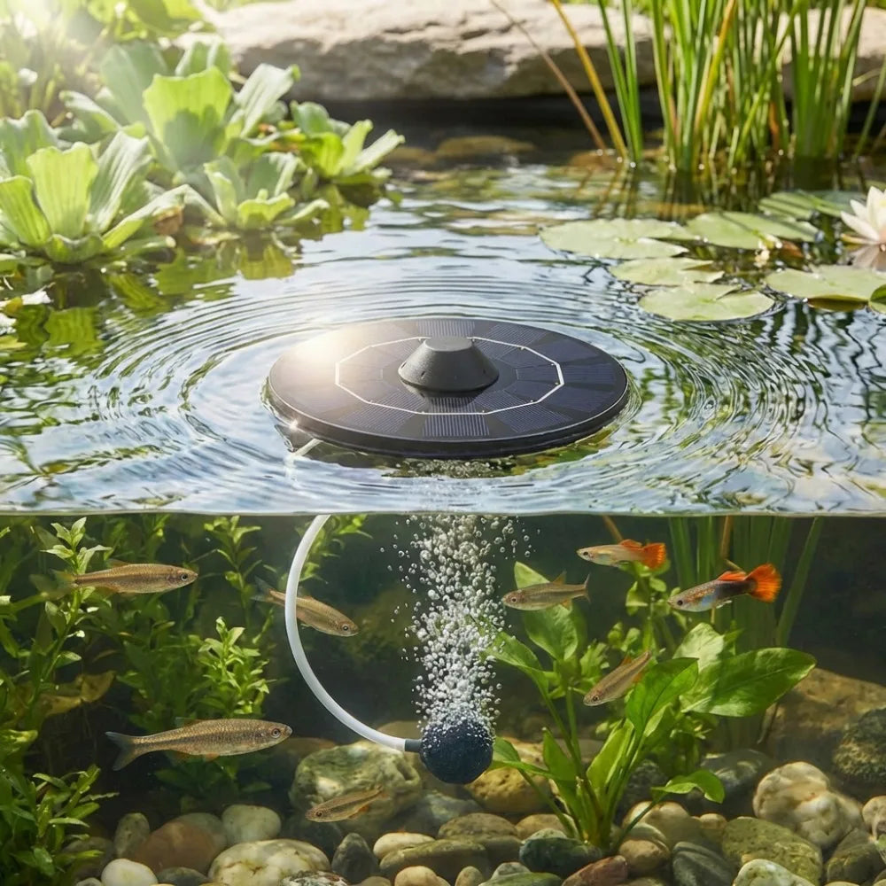 CowLost | product_id-2-5w-solar-floating-pond-air-pump-oxygenator-for-aquarium-fish-tank |5