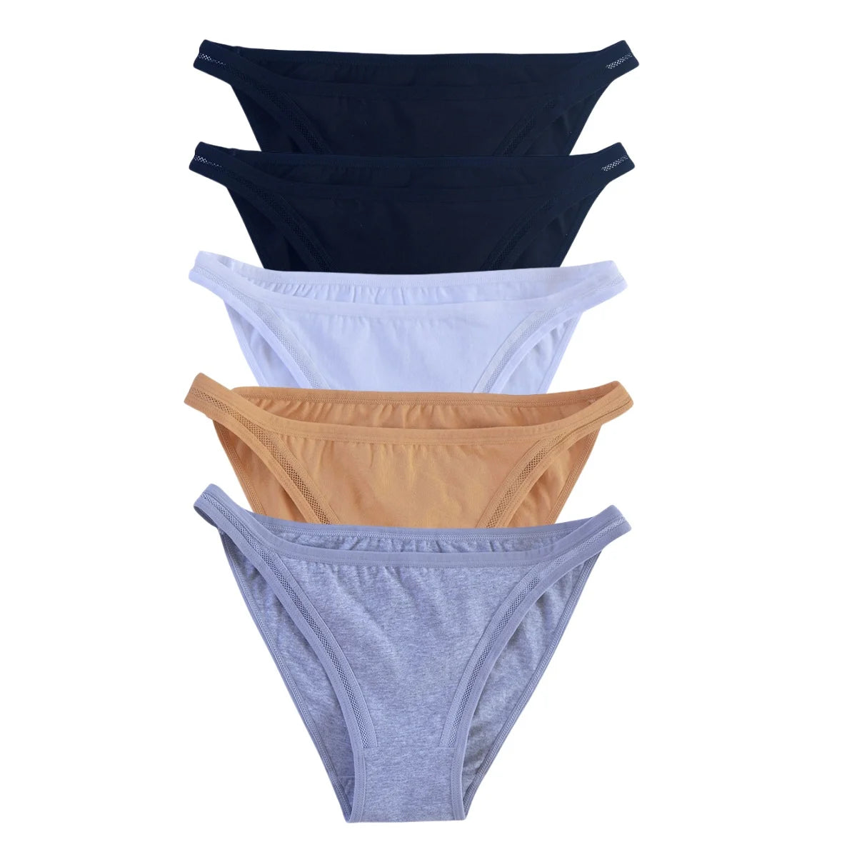 CowLost | product_id-5pcs-women-s-cotton-low-rise-breathable-solid-color-briefs-m-xl |19