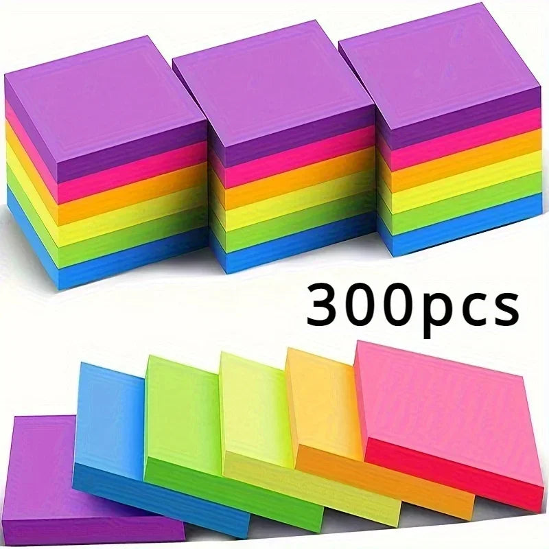 CowLost | product_id-300-600pcs-six-color-fluorescent-blank-post-it-notes-for-student-homework |1